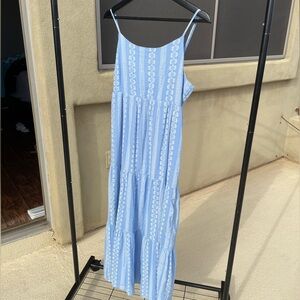 Light Blue Floral Maxi Dress